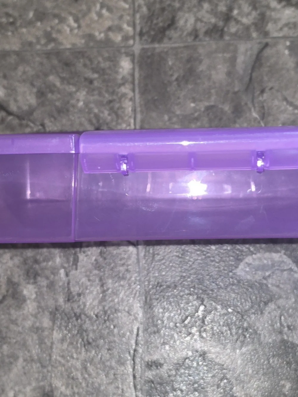 Purple Transparent Plastic Storage Case BNIB